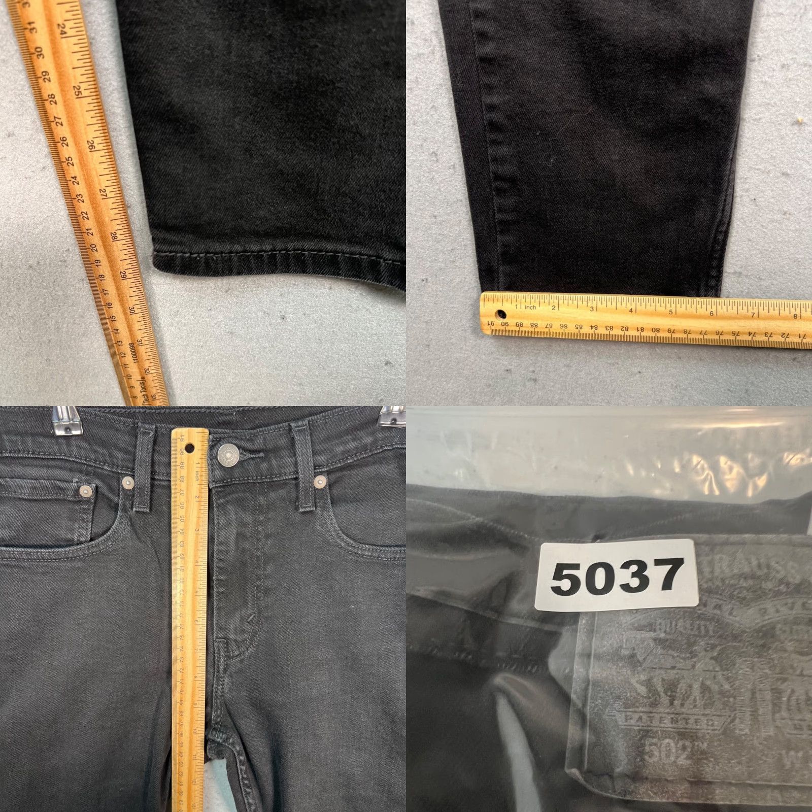 Levi's Levi's 502 Slim Tapered Jeans Mens 31 x 30 Black Denim Slim Fit 5-Pocket Cotton Blend Regular Size Jeans Men Black Levi's 500 Series Vintage: No Size US 31 - 8 Thumbnail