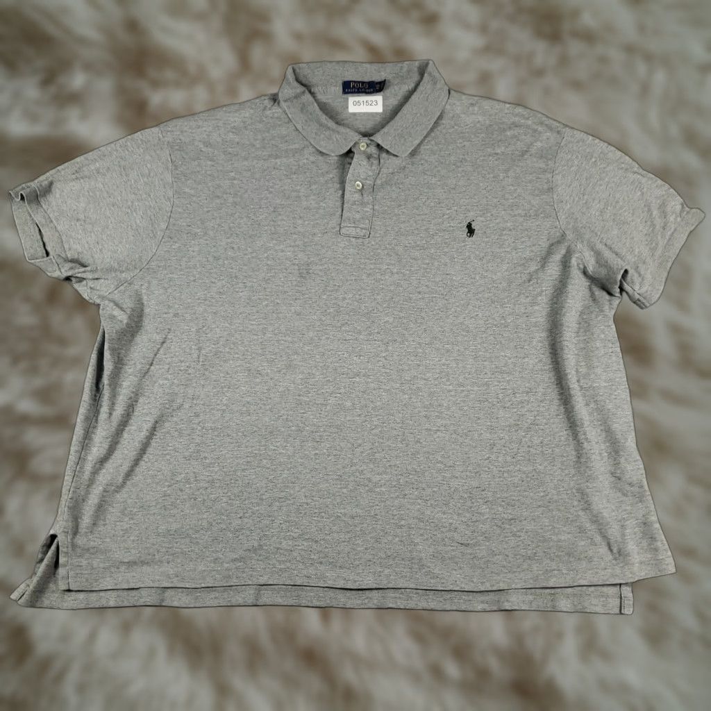 Ralph Lauren Ralph Lauren Polo Shirt Mens Size 4XB Gray Big Pony Casual Short Sleeve Shirt Big & Tall Mens Gray Polo Shirt Size US XXL / EU 58 / 5 - 1 Thumbnail