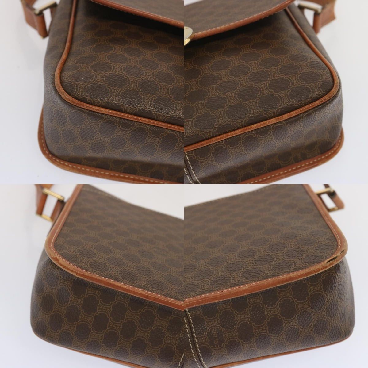 Celine CELINE Macadam Canvas Shoulder Bag Pvc Leather Brown Size ONE SIZE - 10 Thumbnail