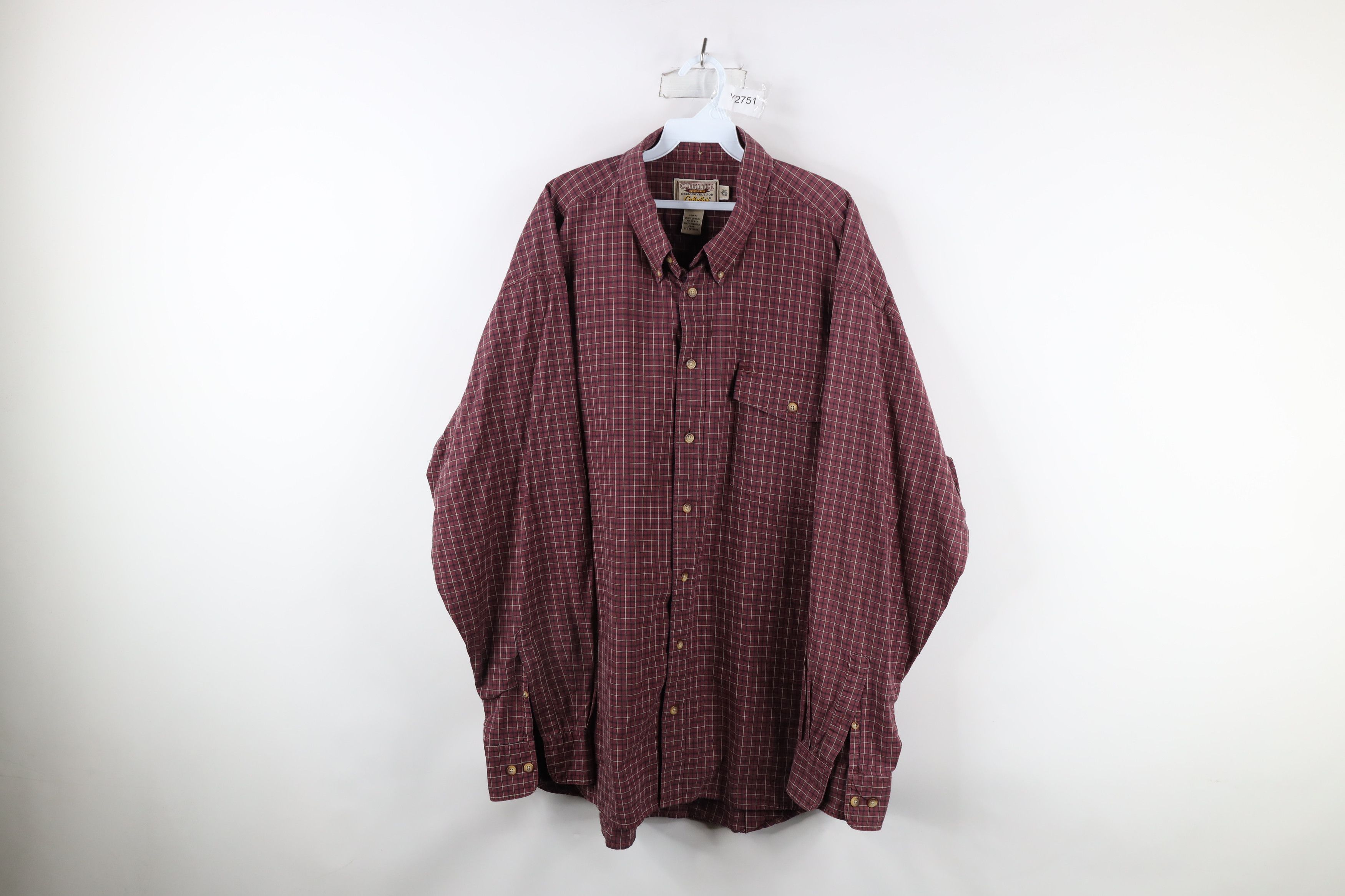 Cabelas × Vintage Vintage Cabelas Faded Collared Button Down Shirt Red Plaid Size US XXL / EU 58 / 5 - 1 Thumbnail