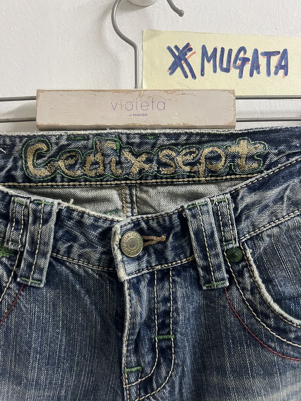 Designer × Japanese Brand FLARED LOW RISE SEVEN TEEN DISTRESSED DENIM PANT Size US 29 - 7 Thumbnail