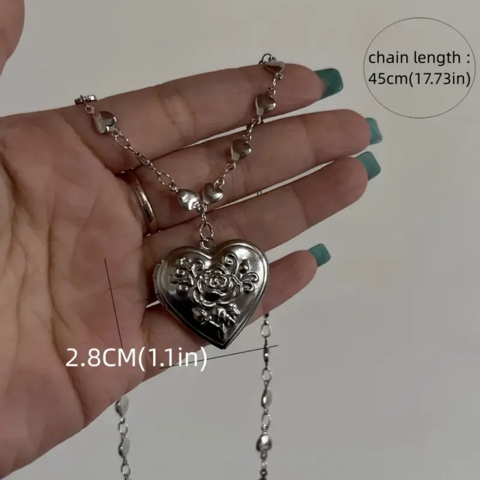 Other 3x Set Vintage Style Heart Locket Necklace Pendant Necklace Size ONE SIZE - 2 Thumbnail