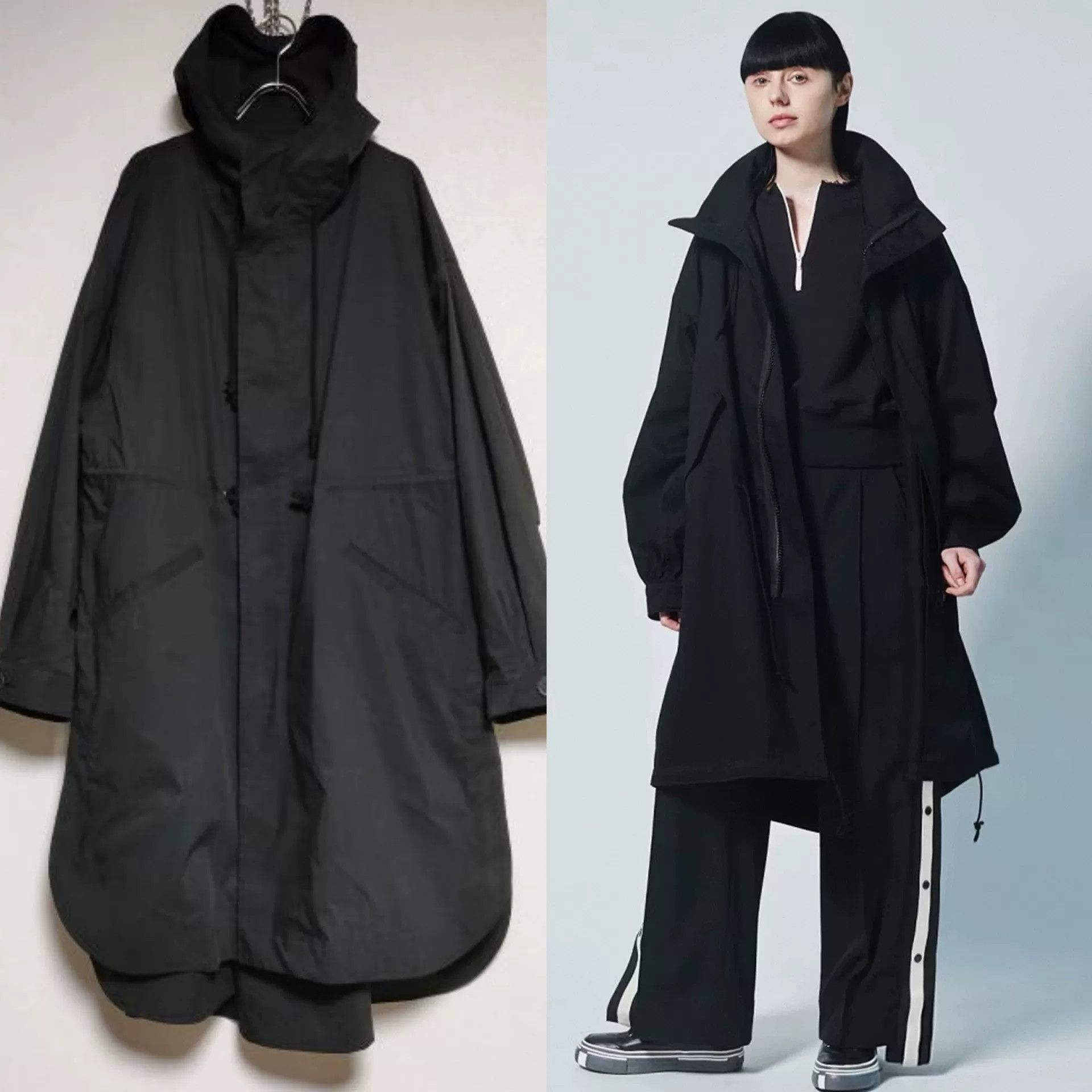 Yohji Yamamoto Yohji Yamamoto Black Hooded Long Coat Size US M / EU 48-50 / 2 - 1 Thumbnail
