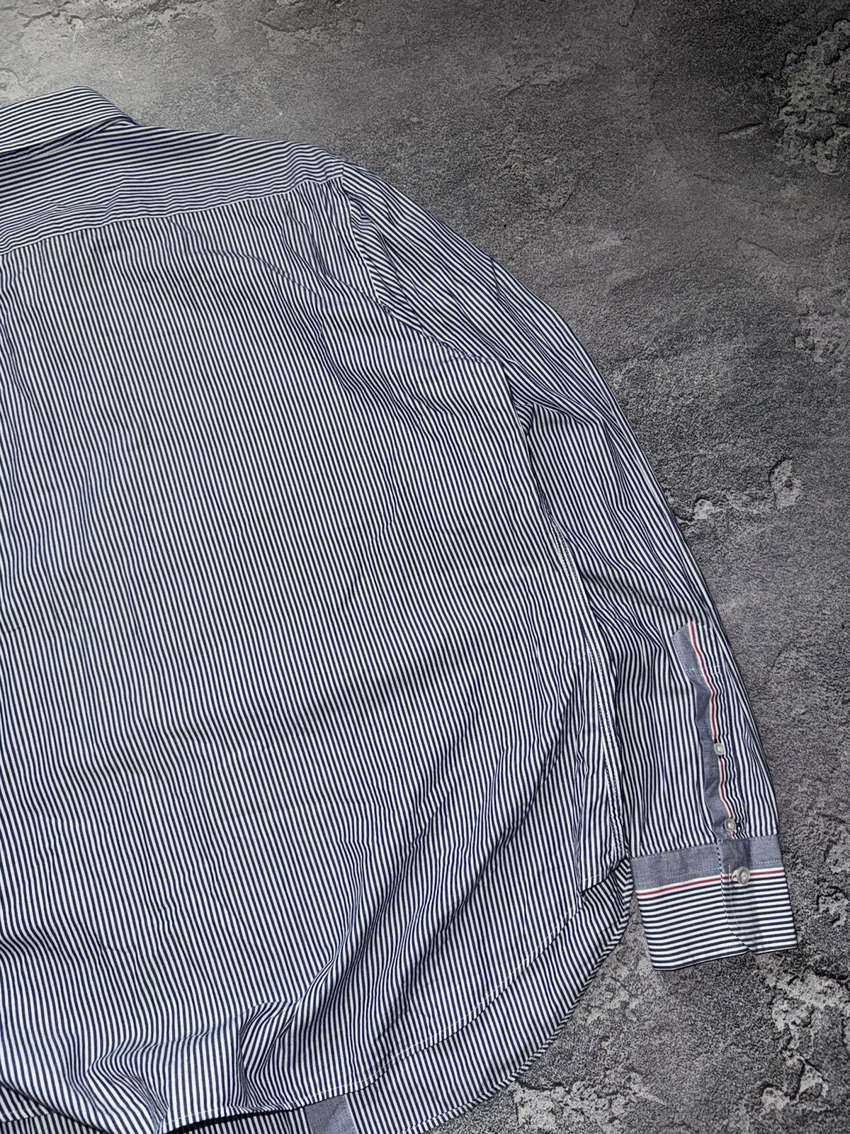 Armani × Vintage Armani Jeans XL striped shirt polo long sleeve button up Size US M / EU 48-50 / 2 - 17 Thumbnail