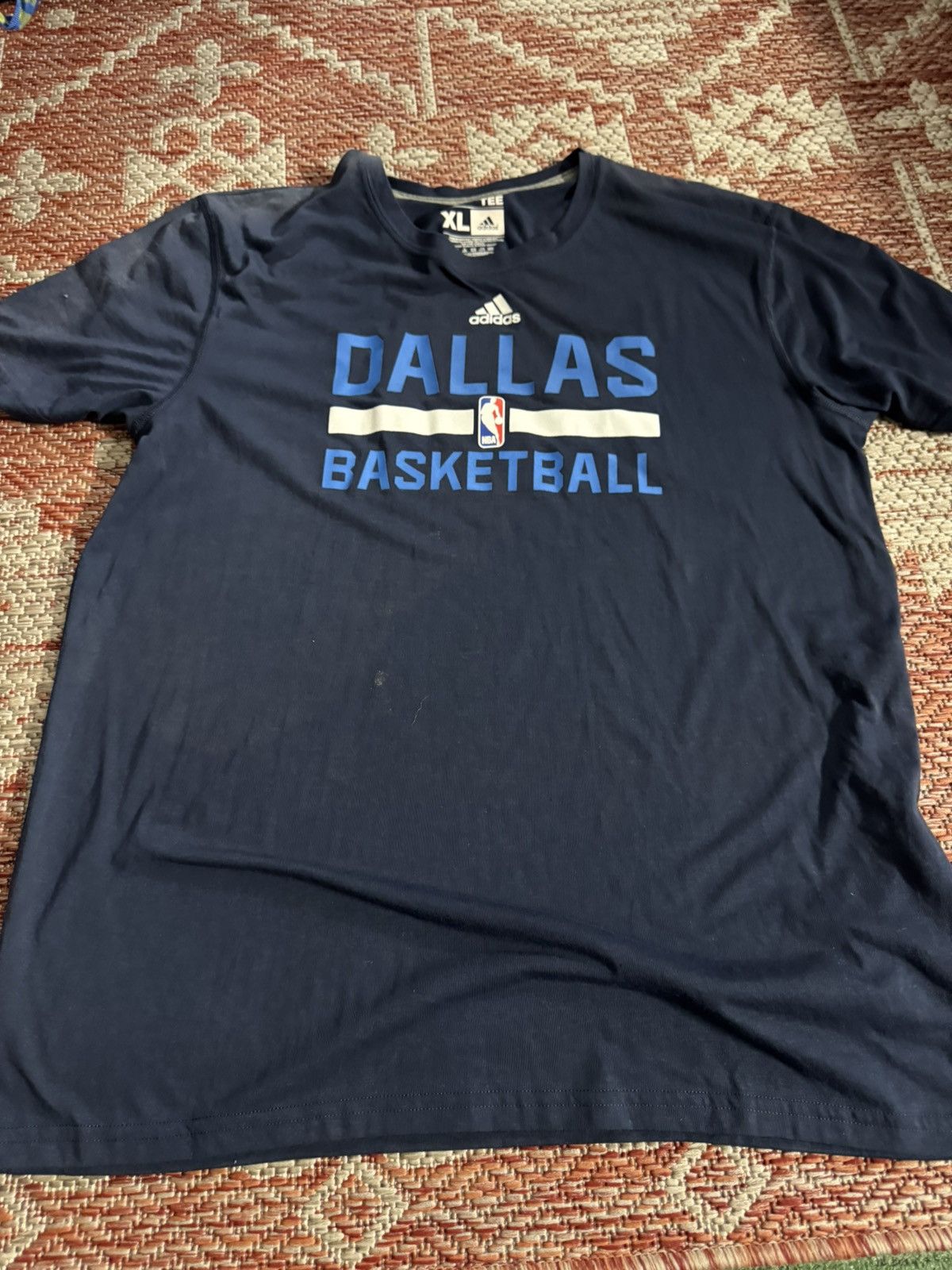 Adidas Adidas Dallas Mavericks Basketball Warm up shirt Navy Sz XL Size US XL / EU 56 / 4 - 1 Thumbnail