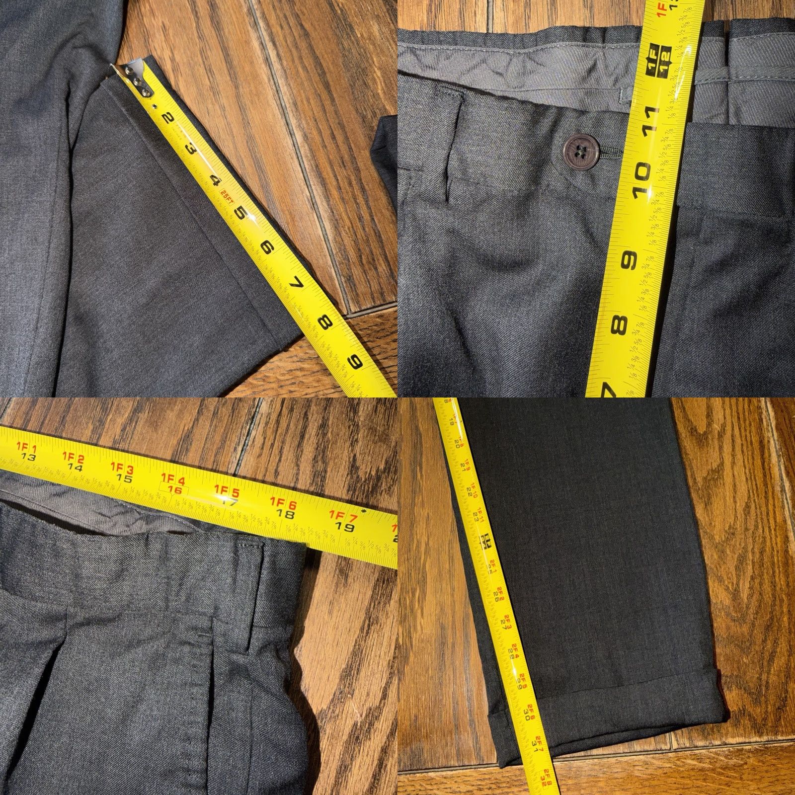 Ermenegildo Zegna Ermenegildo Zegna Pants Men 36x31 Wool Dress Dark Gray Mens Size US 36 / EU 52 - 9 Thumbnail