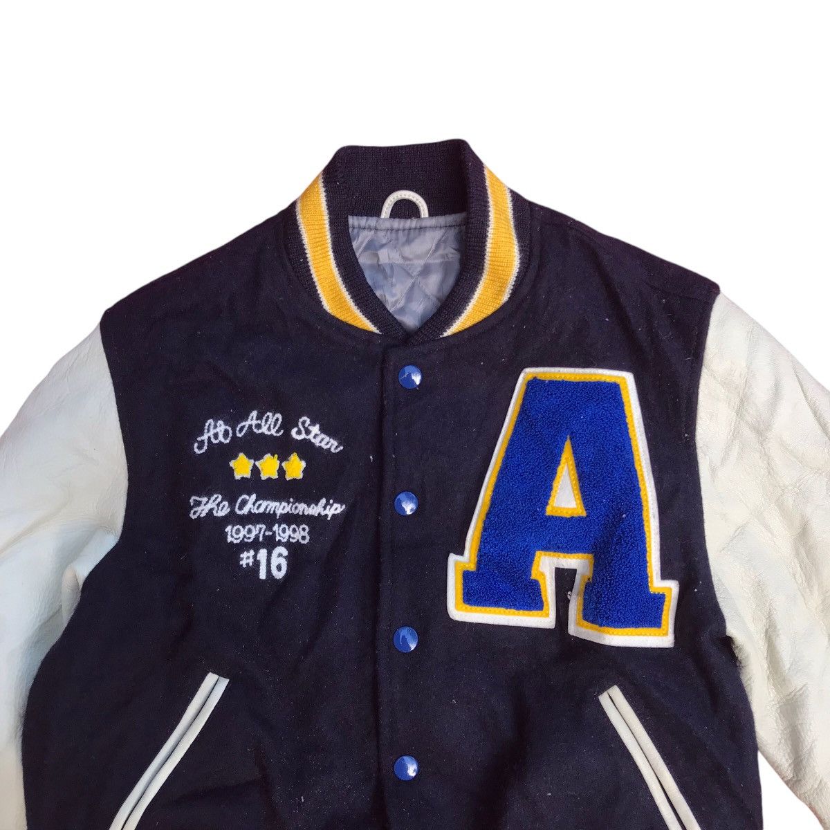 Vintage AT JAPANESE VARSITY LEATHER SLEEVE JACKET Size US XS / EU 42 / 0 - 6 Thumbnail