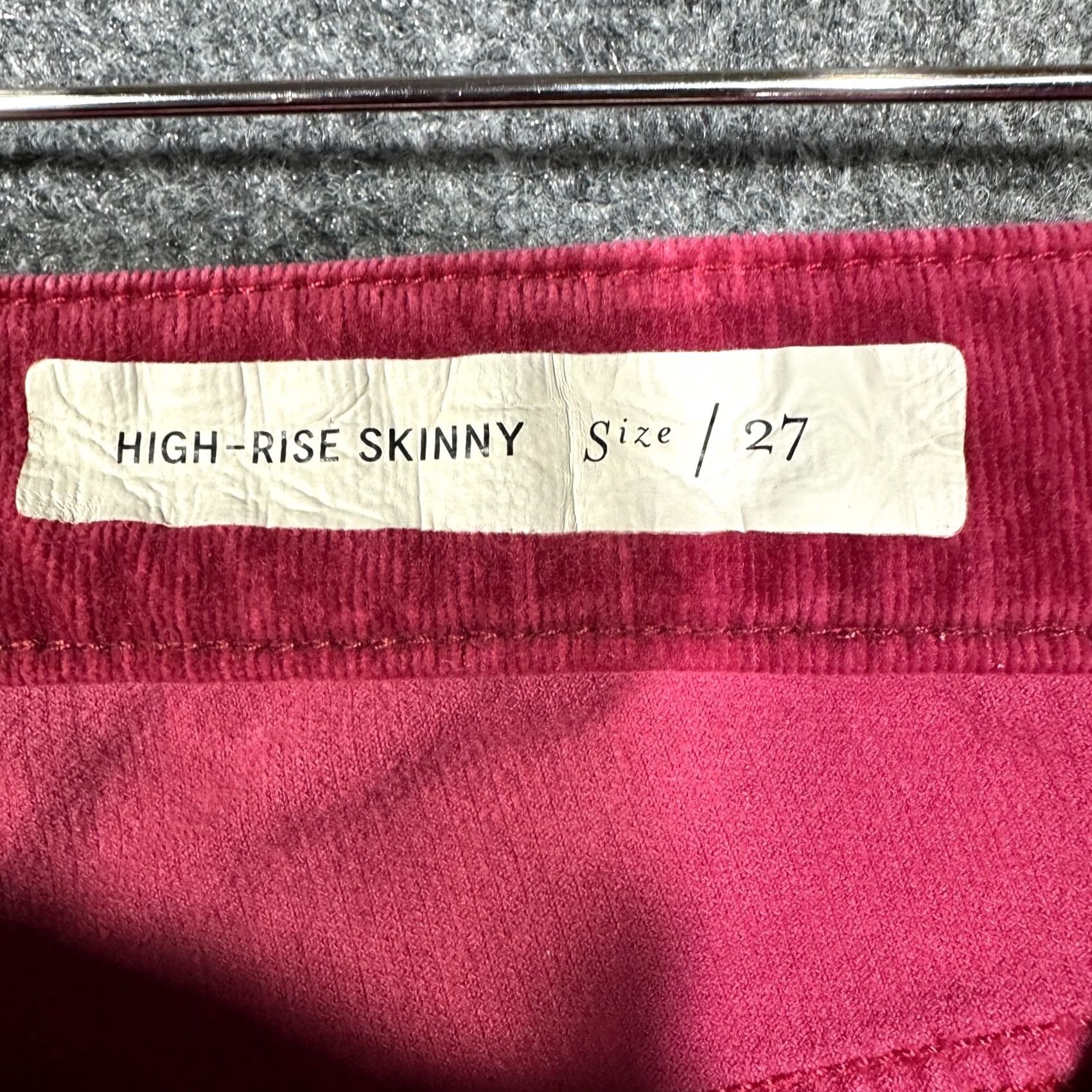 Anthropologie Anthropologie Pilcro Letterpress Pants Womens 27 HIgh Rise Skinny Corduroy Red Shirt Size 27" / US 4 / IT 40 - 5 Thumbnail