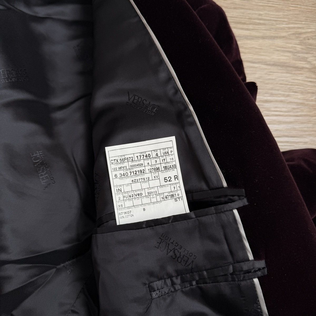 Versace Versace Velvet Corduroy Blazer Plum Single Breasted Size 52R - 5 Thumbnail