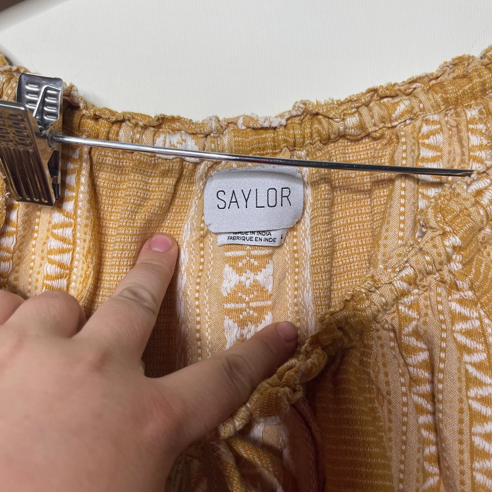 Saylor Saylor gold mustard embroidery blouse top sz L Size L / US 10 / IT 46 - 2 Thumbnail