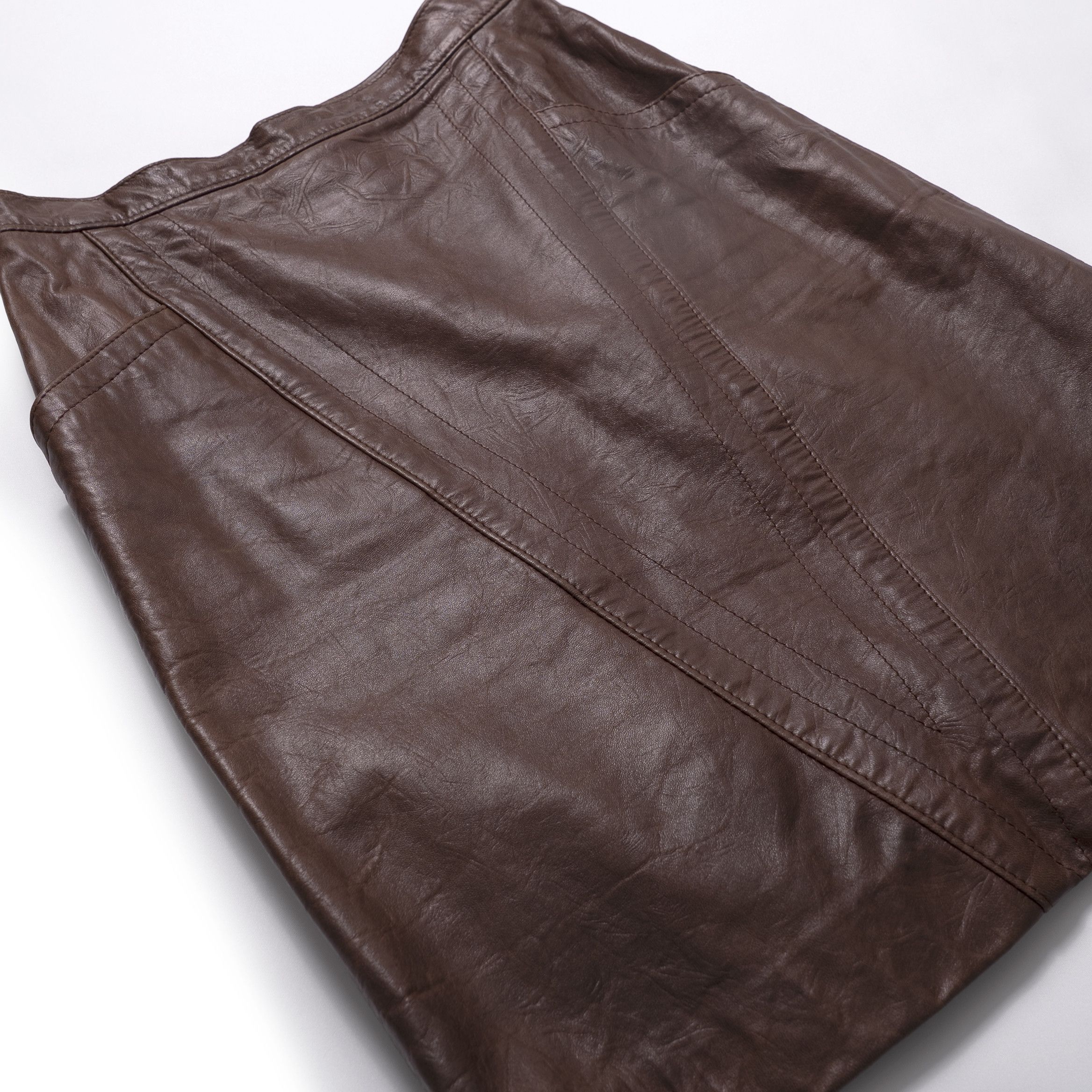 Other Real Leather Brown Pencil Skirt Size 30" / US 8 / IT 44 - 5 Thumbnail