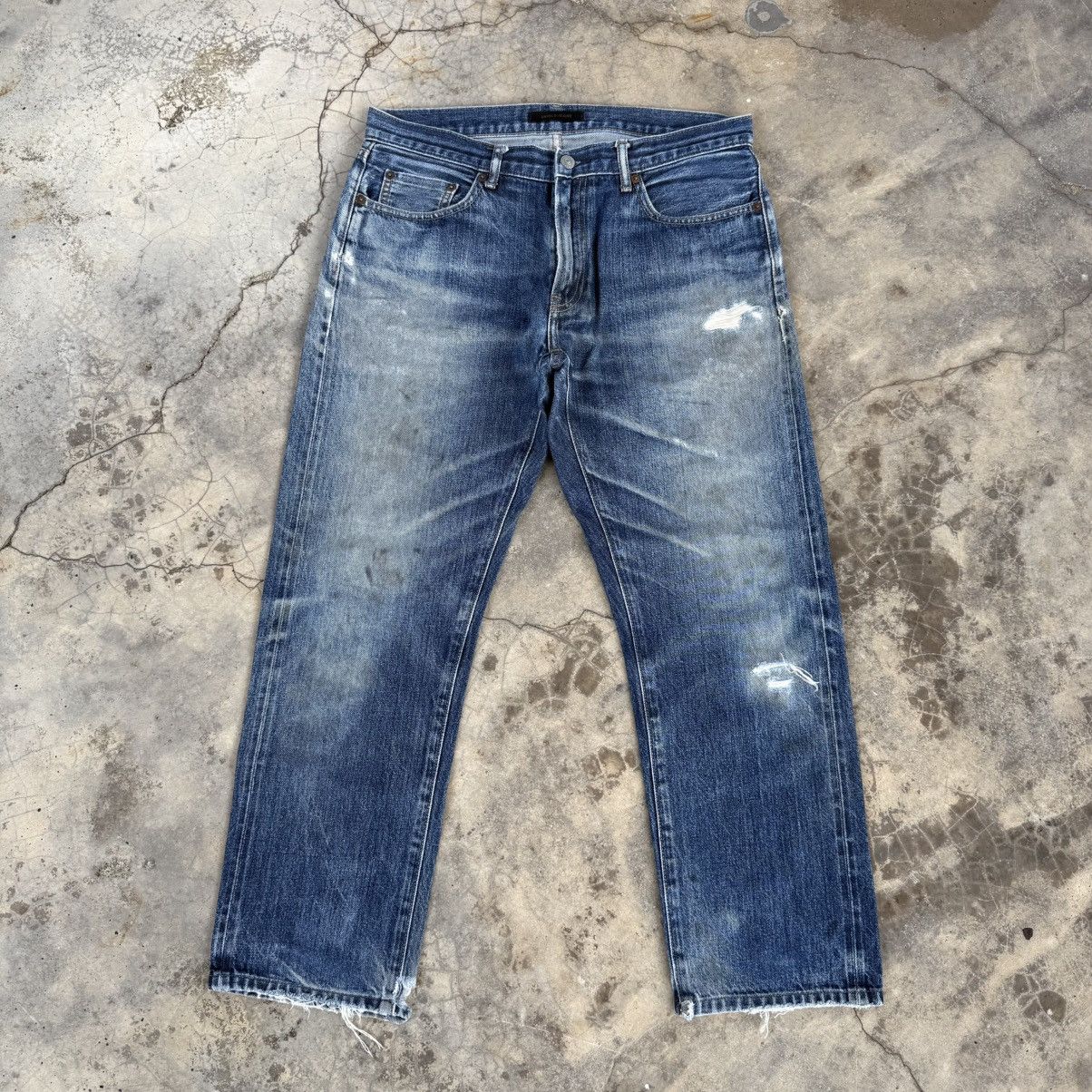 Japanese Brand VINTAGE JAPANESE SELVEGE FADED JEAN DENIM PANTS Size US 34 / EU 50 - 1 Thumbnail