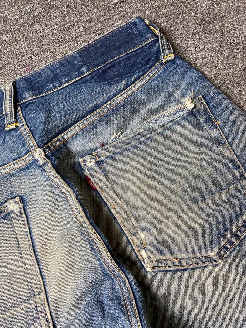 Levi's 🔥 Vintage LEVIS Selvedge Distressed Denim Jeans 🔥 (135) Size US 30 / EU 46 - 2 Thumbnail