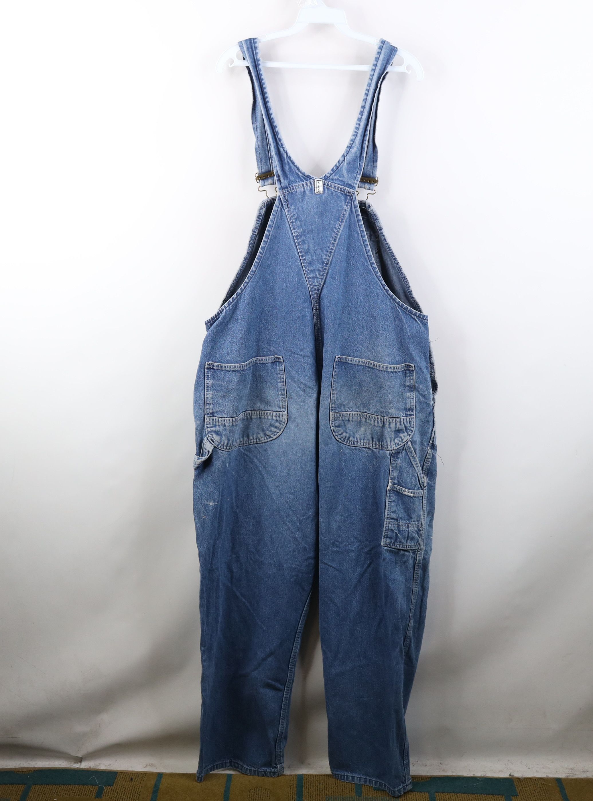 Vintage Vintage 90s Streetwear Thrashed Wide Leg Denim Overalls Size US 40 / EU 56 - 14 Thumbnail