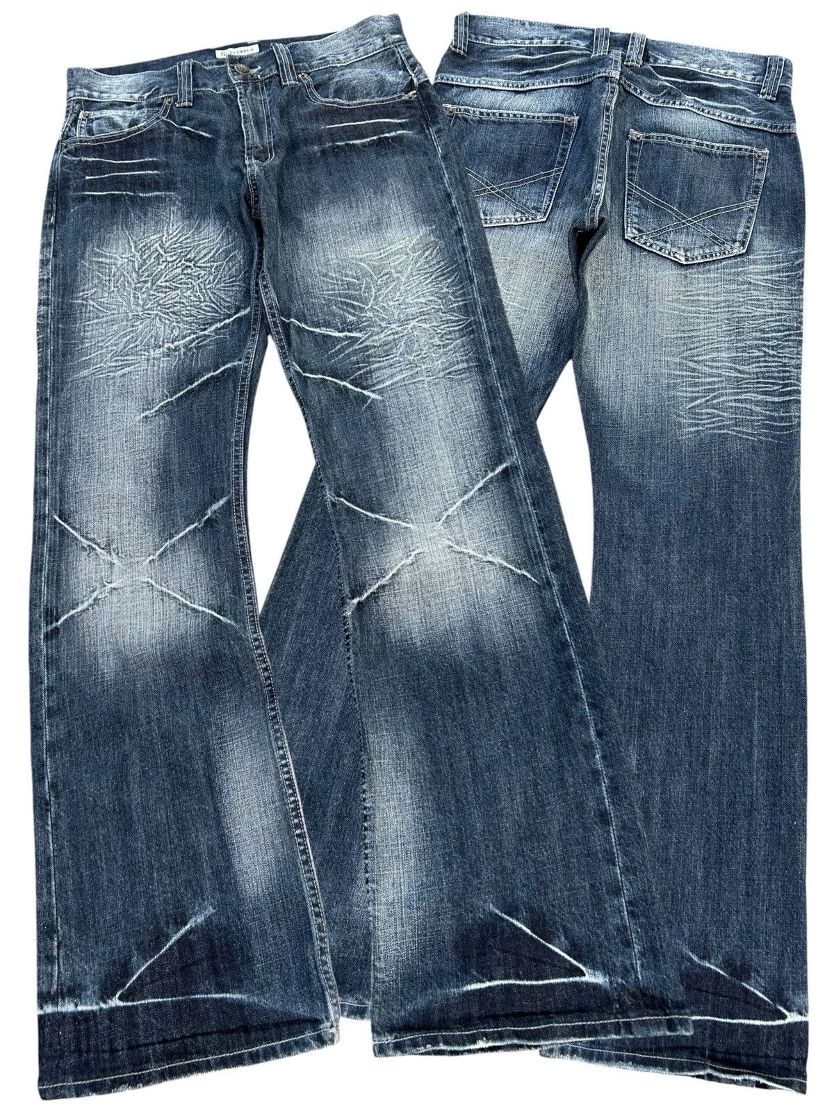 Kapital FLARE JAPANESE PUNK SORRIDERE DISTRESSED DENIM JEANS Size US 33 - 1 Thumbnail