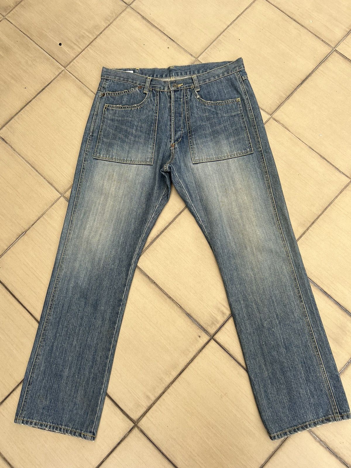 Sandinista MFG VTG 2005 Sandinista Japan Dirty Mud Denim Fatigue Jeans Size US 34 / EU 50 - 1 Thumbnail