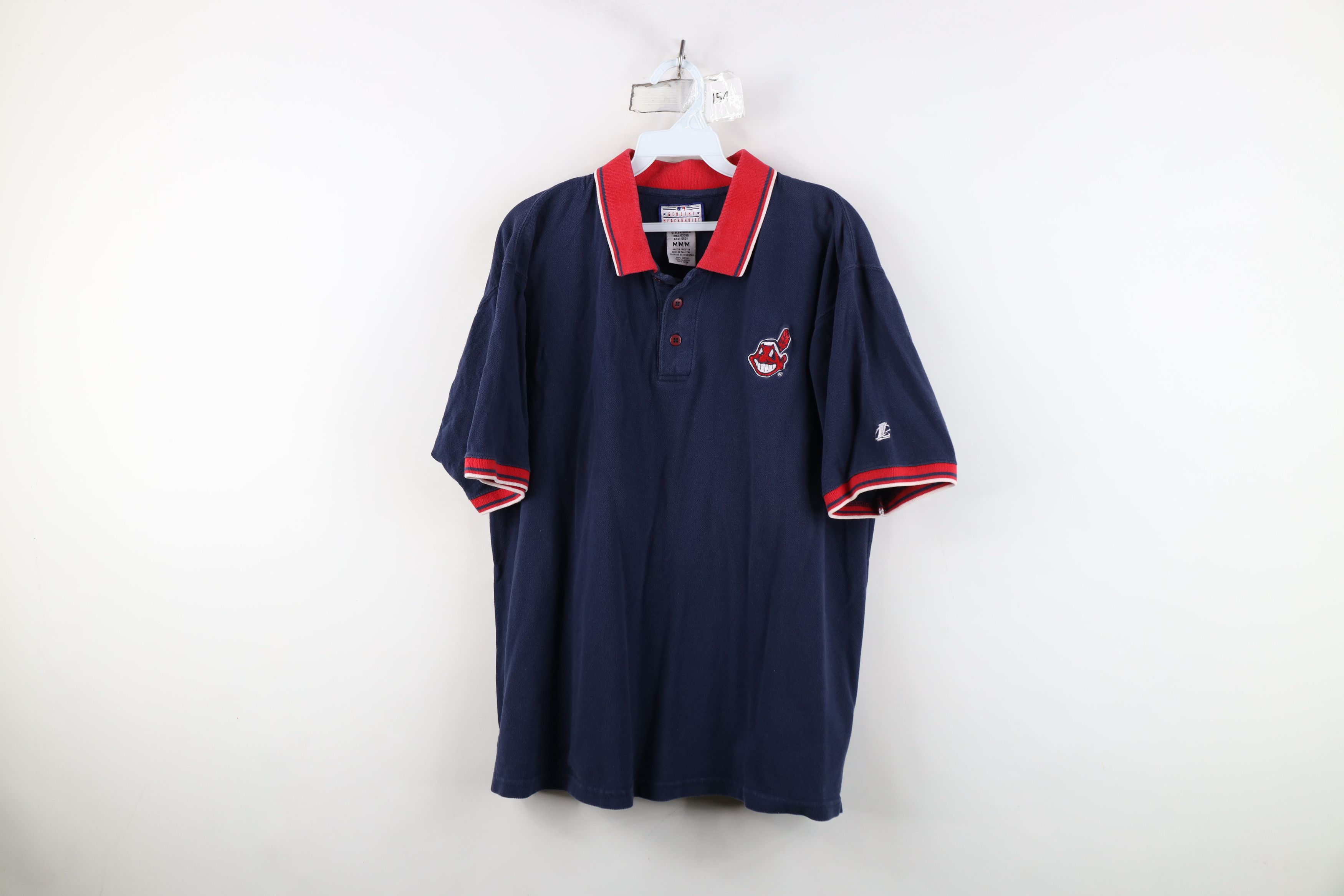 Vintage Vintage 90s Wahoo Cleveland Indians Baseball Polo Shirt Size US M / EU 48-50 / 2 - 1 Thumbnail