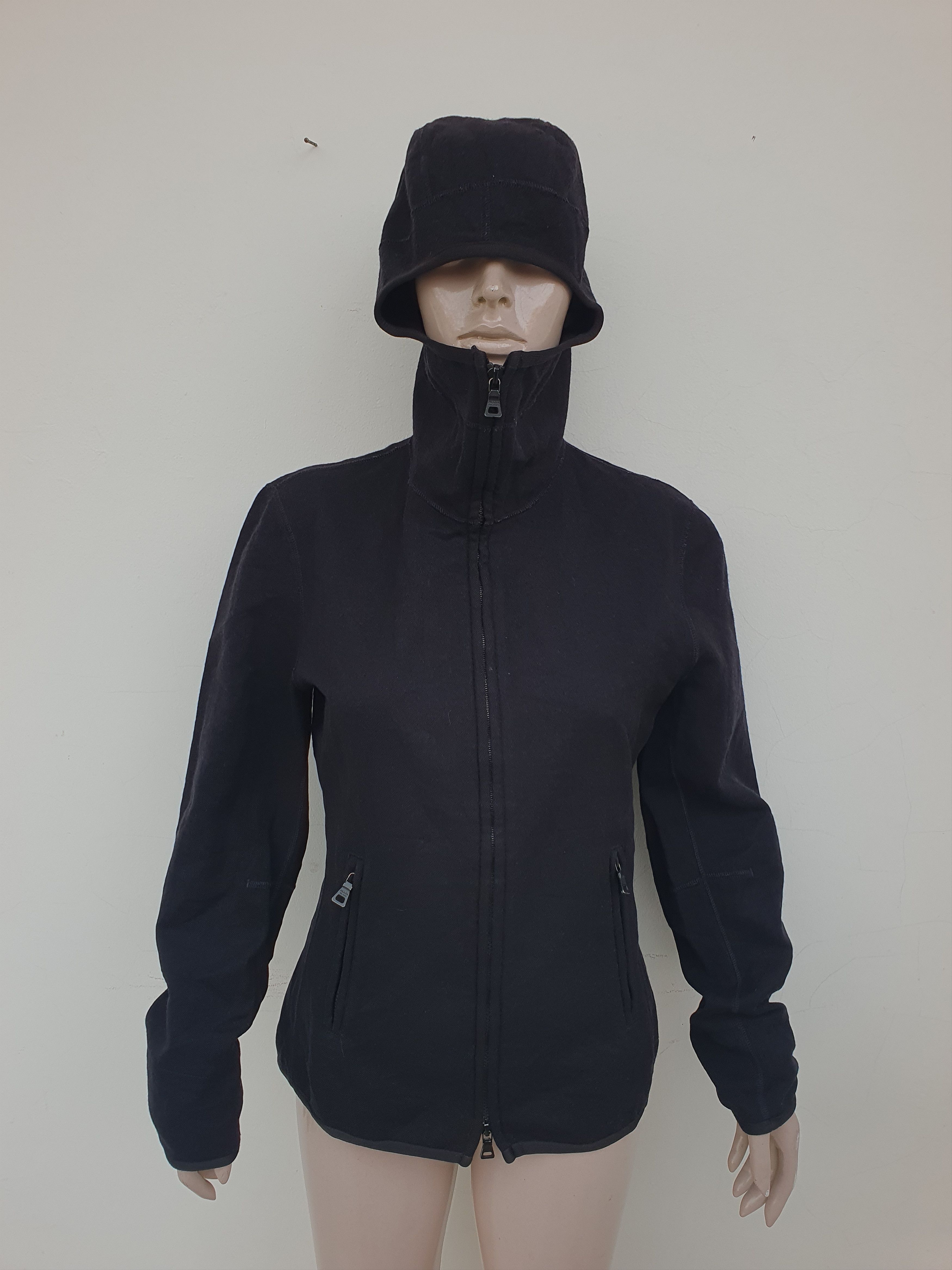 image of Prada Red Tab Balaclava Ninja Zip Up Hoodie in Black, Men's (Size Small)