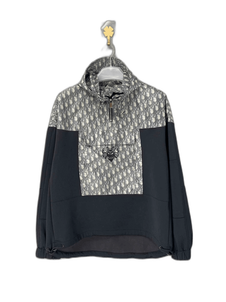 Dior Stussy Hooded Jacket with Logo Print-2505
