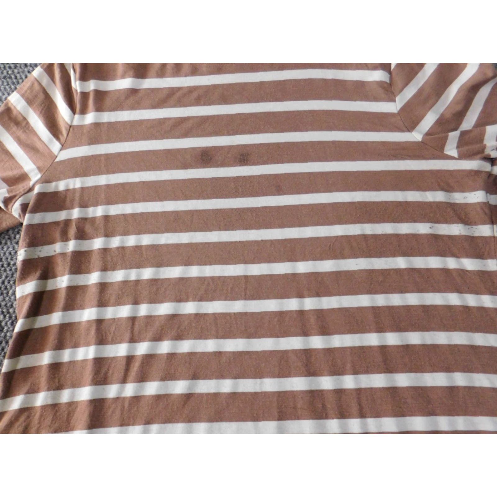 Old Navy Old Navy Blouse Womens XL Brown Luxe Striped Knit Rayon Round Neck Pullover Casual Long Sleeve Button Size XL / US 12-14 / IT 48-50 - 4 Thumbnail