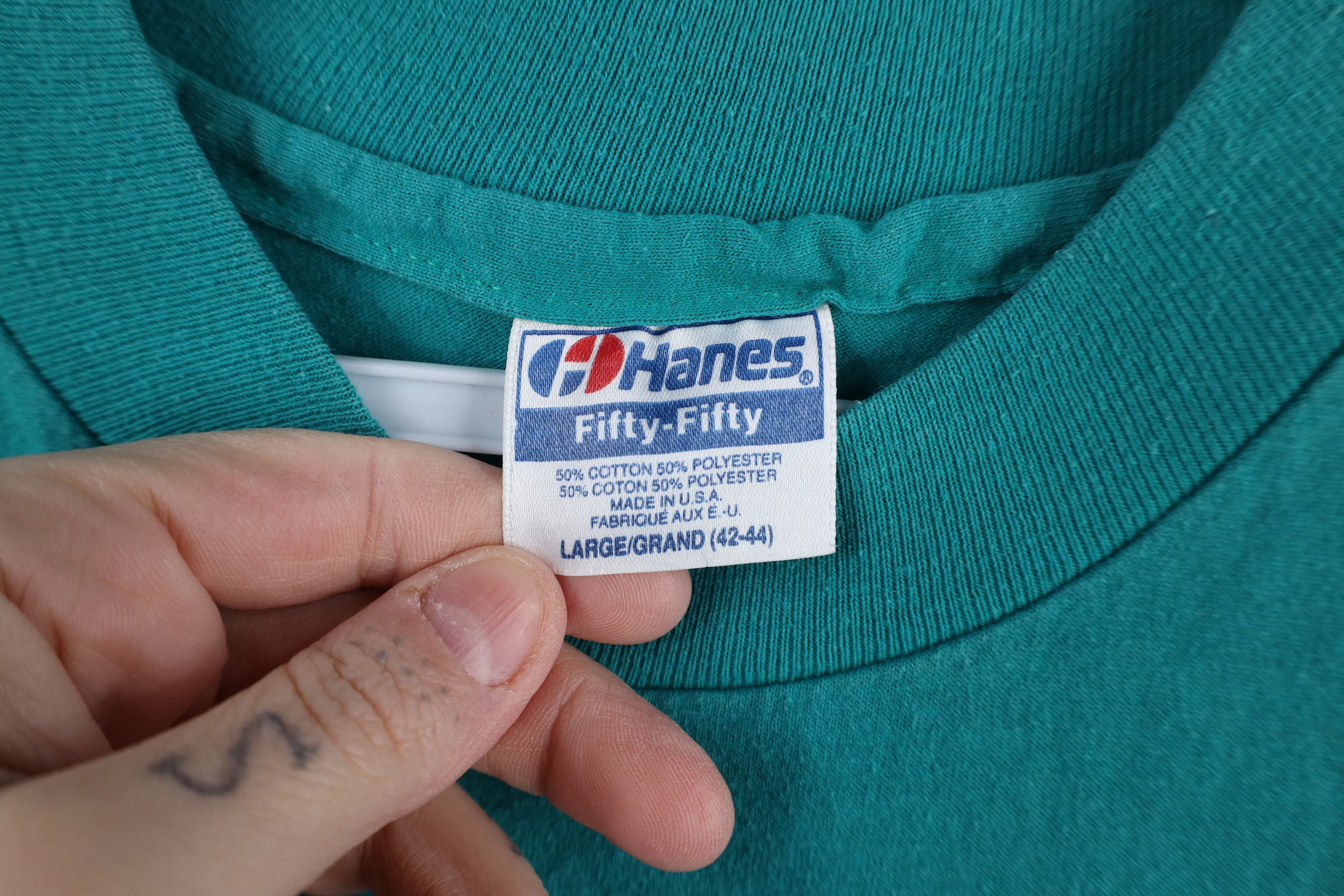 Vintage Vintage 90s Streetwear Summer Sports Camp T-Shirt Teal USA Size US L / EU 52-54 / 3 - 9 Thumbnail