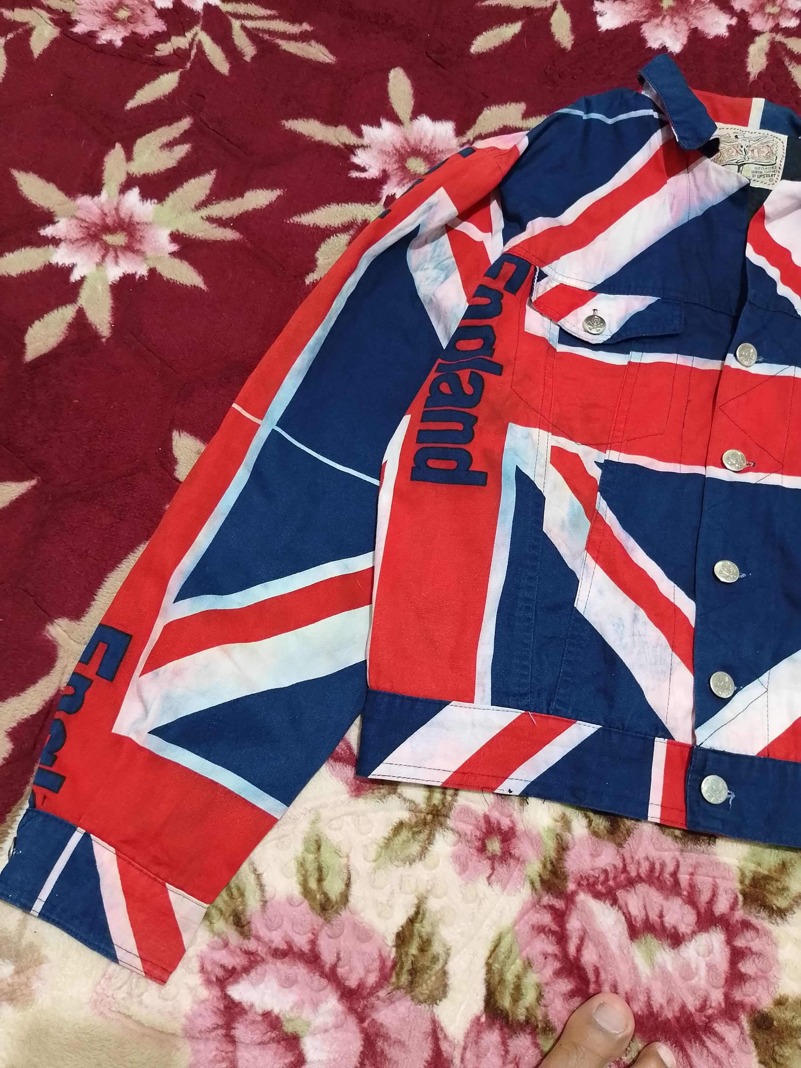 Seditionaries × Vintage Vintage 90s Full Big Flag England trucker jacket Size US S / EU 44-46 / 1 - 5 Thumbnail