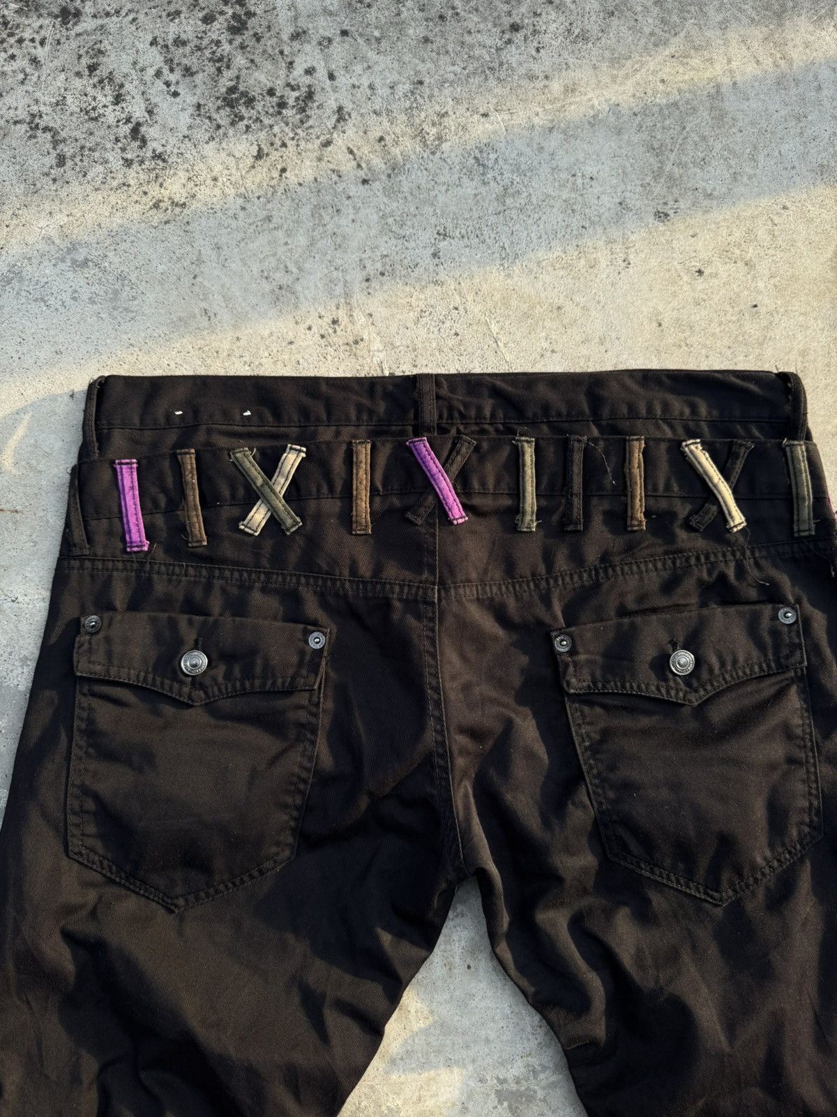 Japanese Brand Oririn Double Waist Bondage Punk Multi Zipper Wrinkled Leg Size US 40 / EU 56 - 5 Thumbnail