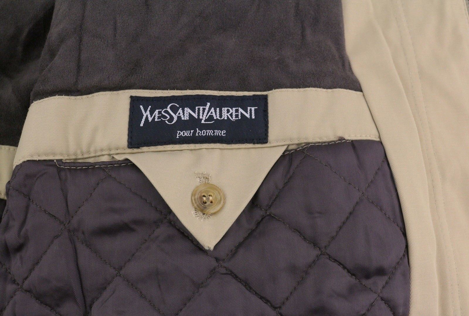 Yves Saint Laurent 48 Beige Full Zip Spread Collar Pockets Lined 86461 Size US M / EU 48-50 / 2 - 7 Thumbnail