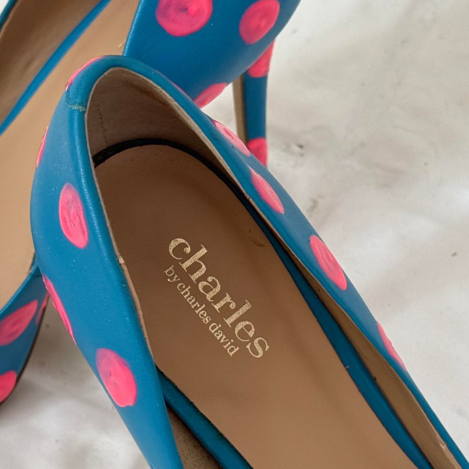 Vintage Y2K polka dot stiletto heels Size US 8.5 / IT 38.5 - 5 Thumbnail