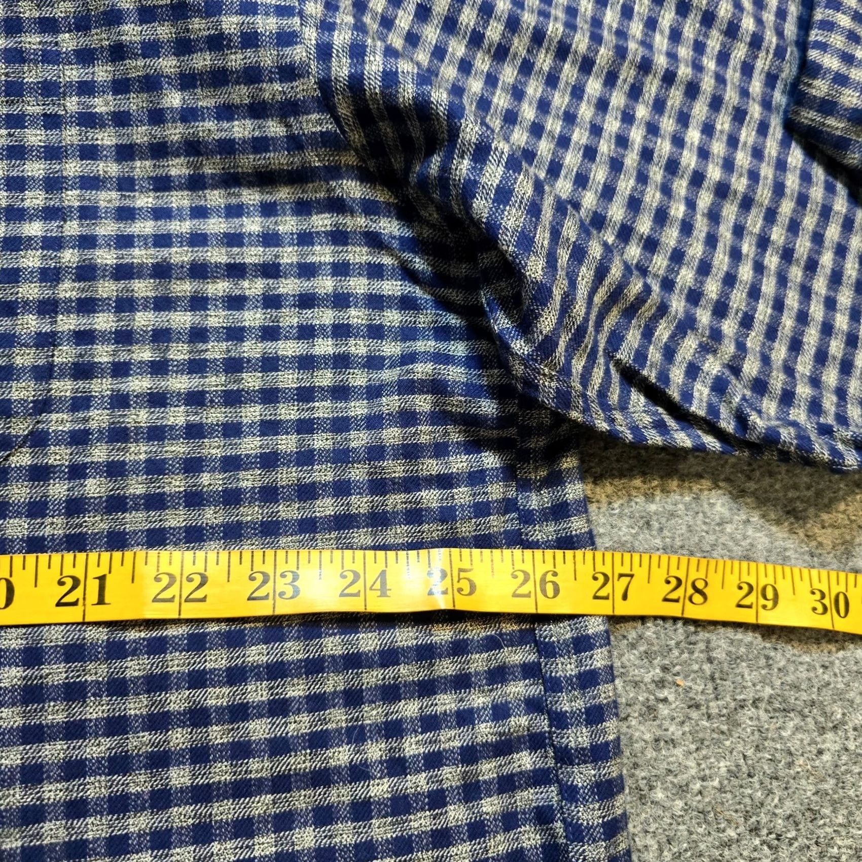 Joseph Abboud Joseph Abboud Shirt Mens 1X Blue Plaid Gingham Flannel Long Sleeve Button Career Shirt Size US XL / EU 56 / 4 - 6 Thumbnail