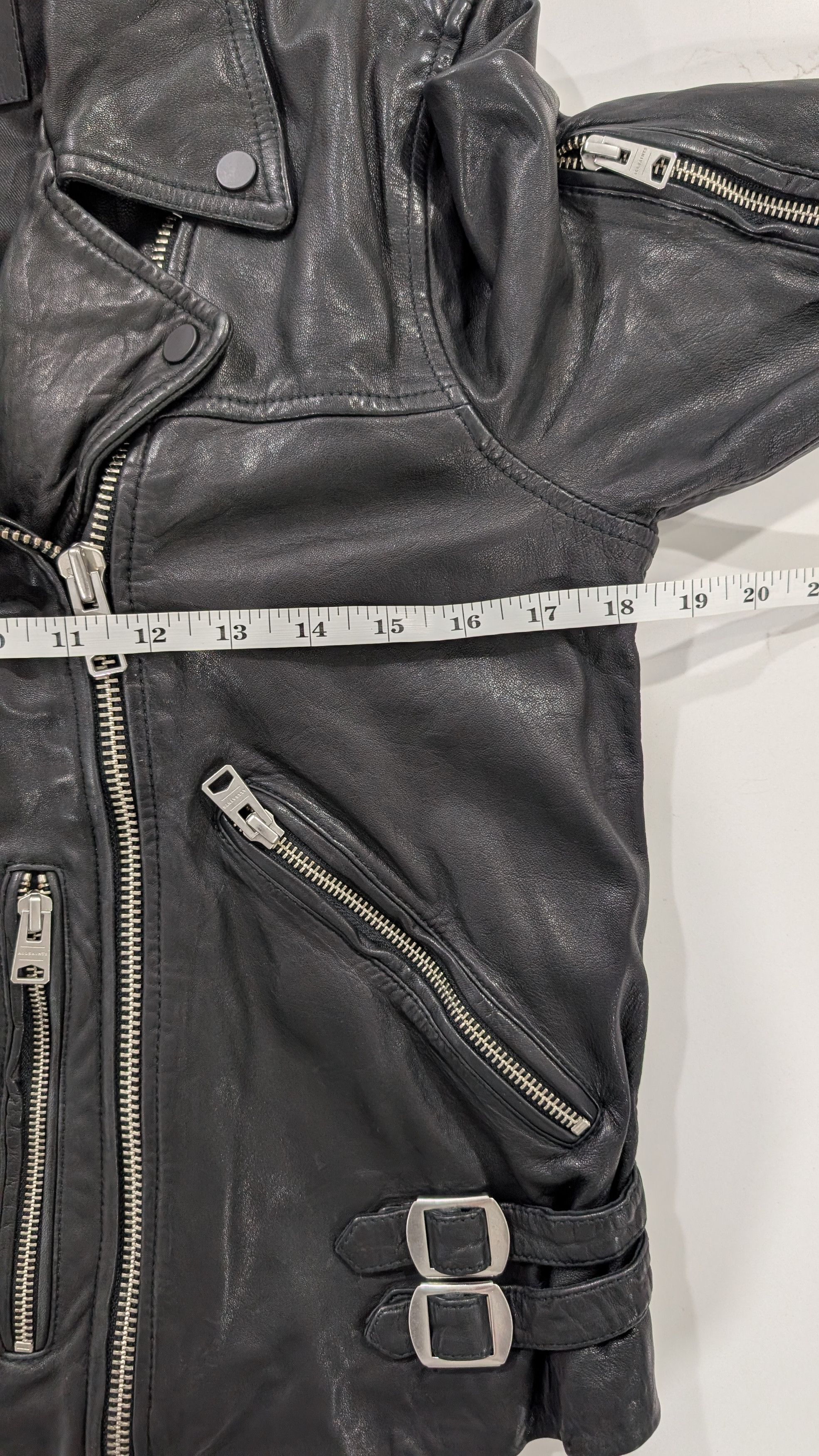Allsaints ALLSAINTS Prescott Leather Biker Jacket. Size. 8 Size M / US 6-8 / IT 42-44 - 14 Thumbnail