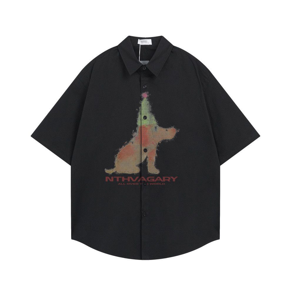 Japanese Brand Men's Vibe Hip Hop Puppy Print Casual Shirt Size US M / EU 48-50 / 2 - 1 Thumbnail