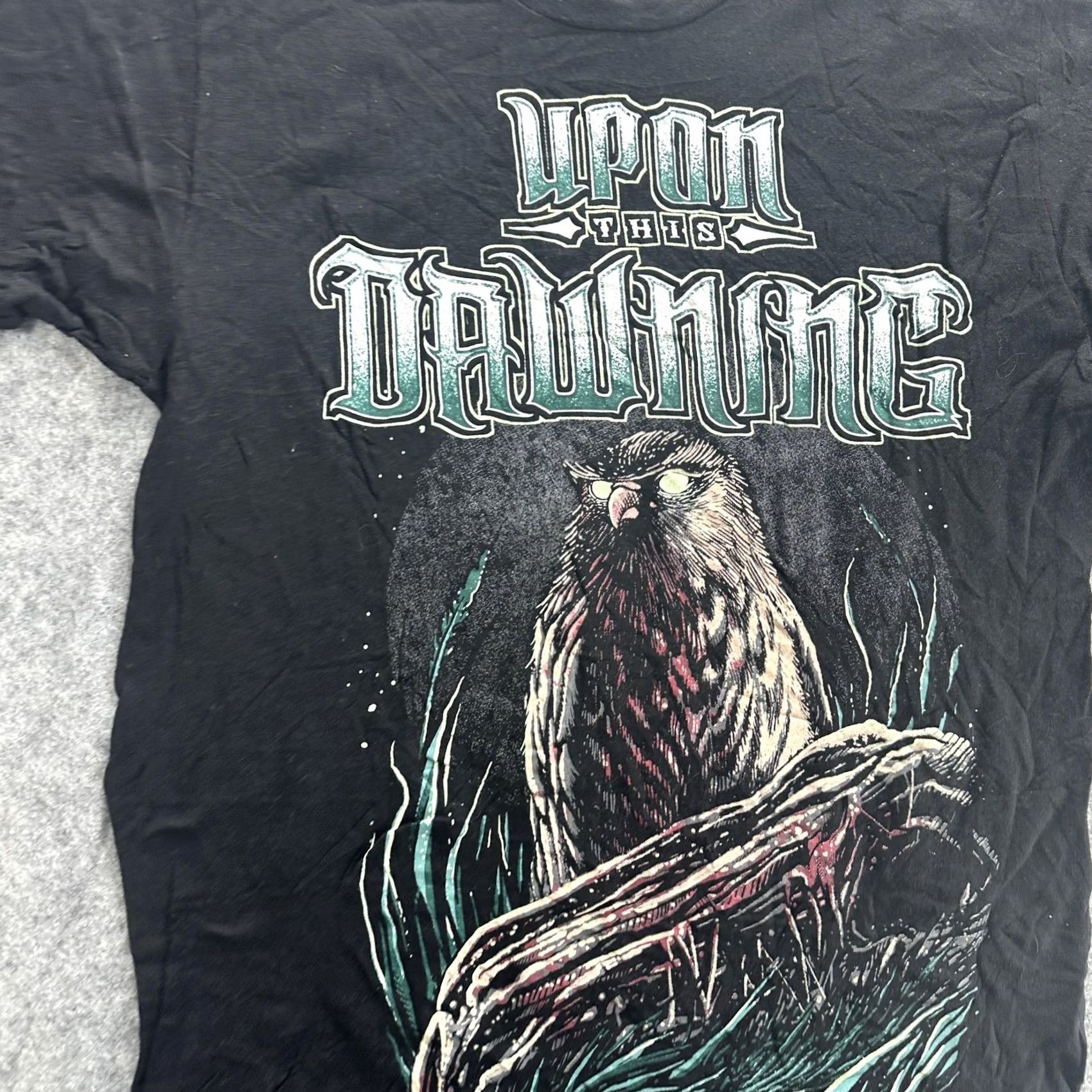 Tultex Upon This Dawning Shirt Mens Small Black Owl Graphic Band Tee Size US S / EU 44-46 / 1 - 4 Thumbnail