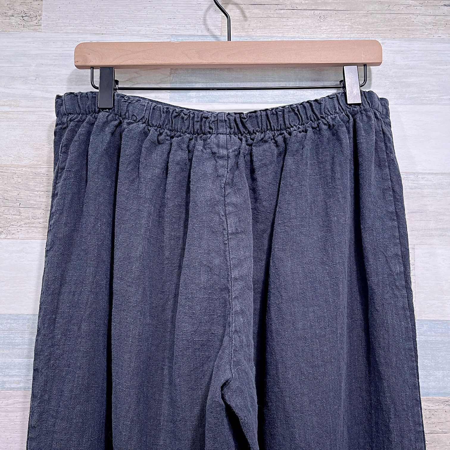 Bryn Walker × Vintage BRYN WALKER Linen Pull On Pants Black VTG USA Womens Large Size 28" / US 6 / IT 42 - 4 Thumbnail