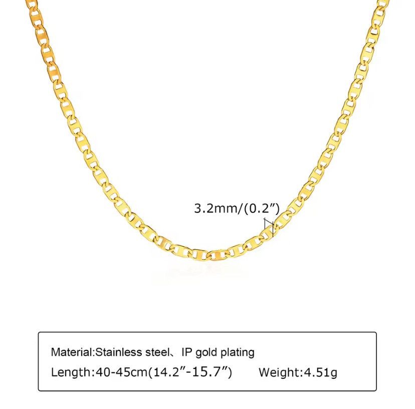 Other 3.2 mm Flat Mariner Chain Necklace Size ONE SIZE - 2 Thumbnail