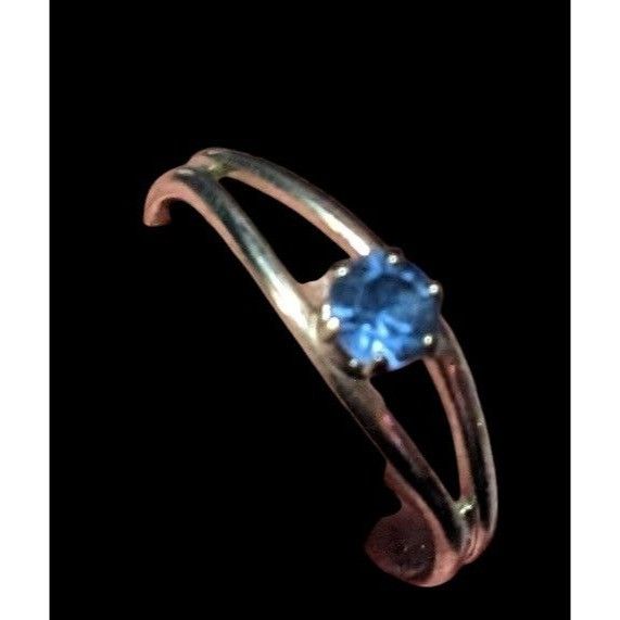 Other Casual Silver Tone Blue Stone Adjustable Ring Size 6 1/2 Size ONE SIZE - 2 Thumbnail