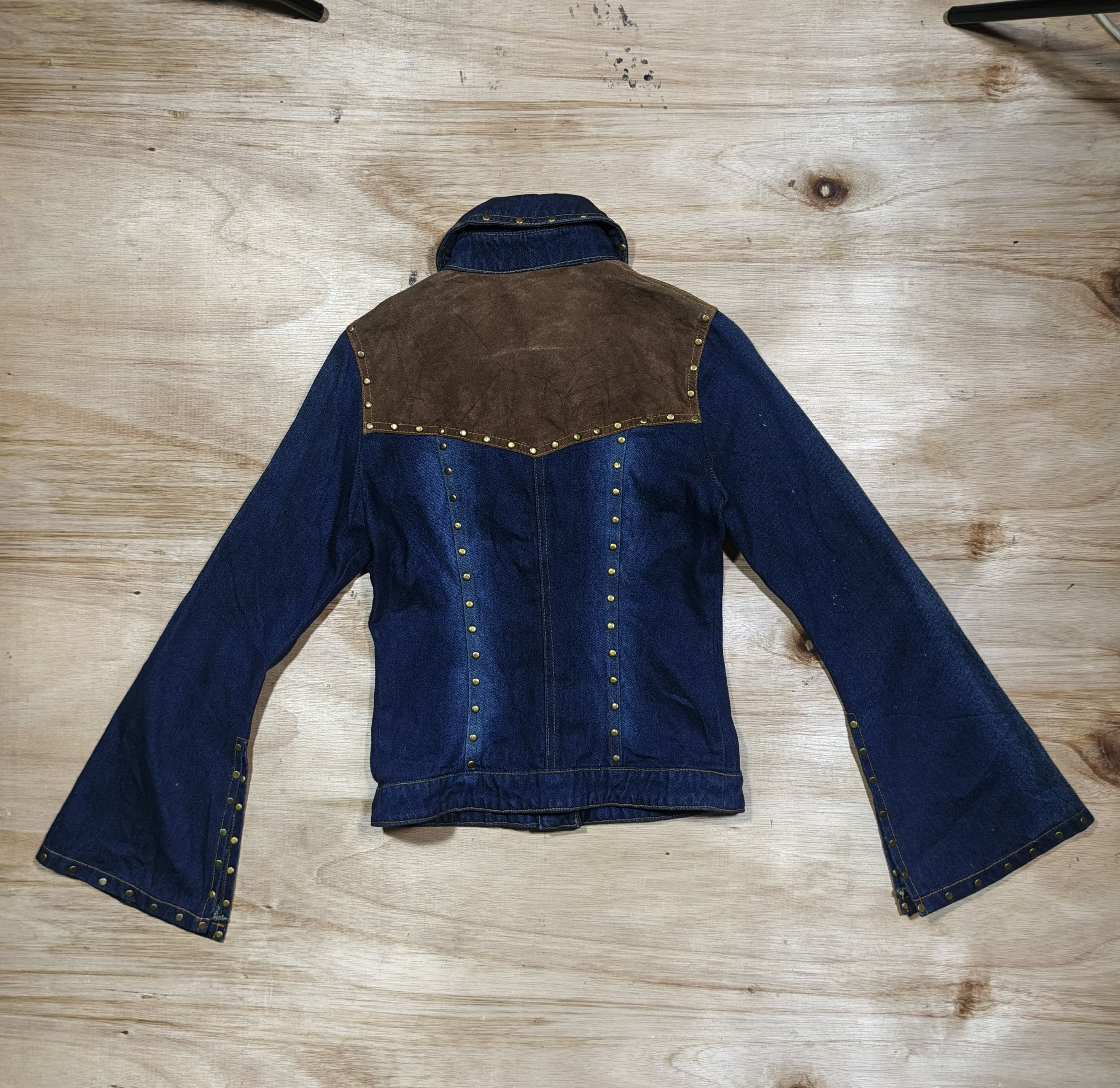 Japanese Brand Ministate Studded Western Flare Sleeve Denim Jacket Size M / US 6-8 / IT 42-44 - 6 Thumbnail