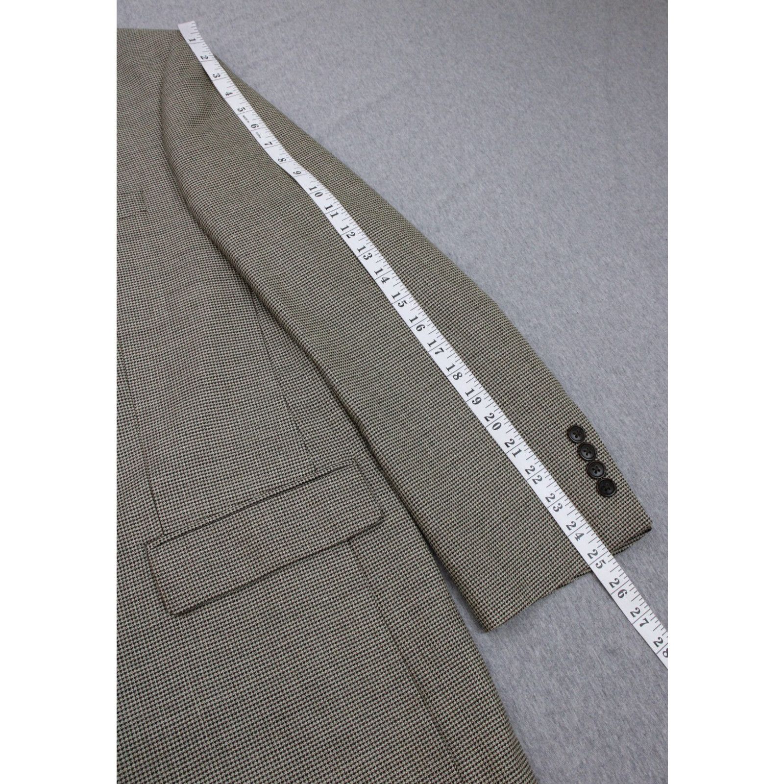 Calvin Klein Calvin Klein Mens Blaze Size 44R Wool Silk Houndstooth Size 44R - 10 Thumbnail