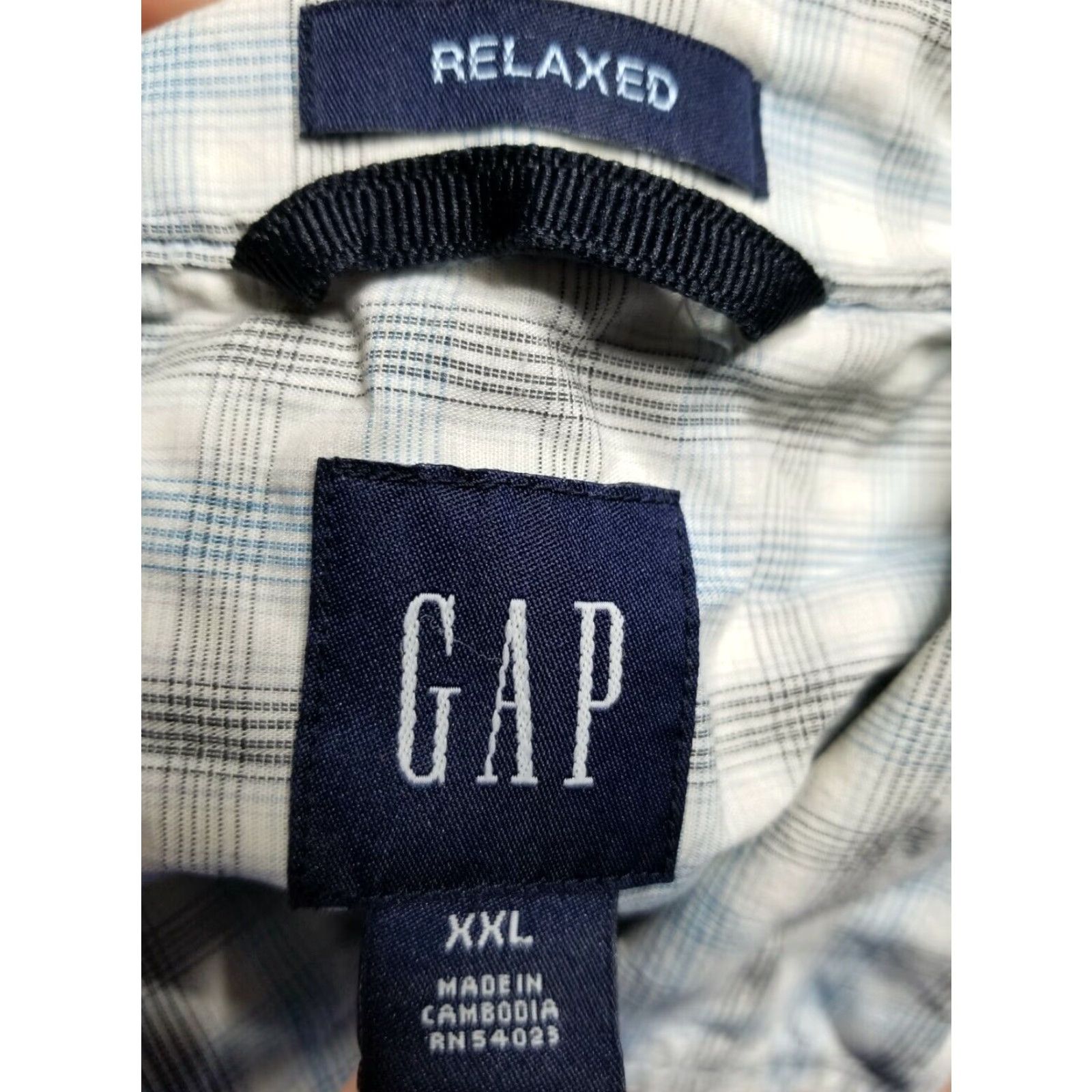 Gap VINTAGE GAP Plaid Short Sleeve Shirt Blue 90s Mens XXL Button-Up Cotton Regular Classic fit Size US L / EU 52-54 / 3 - 3 Thumbnail