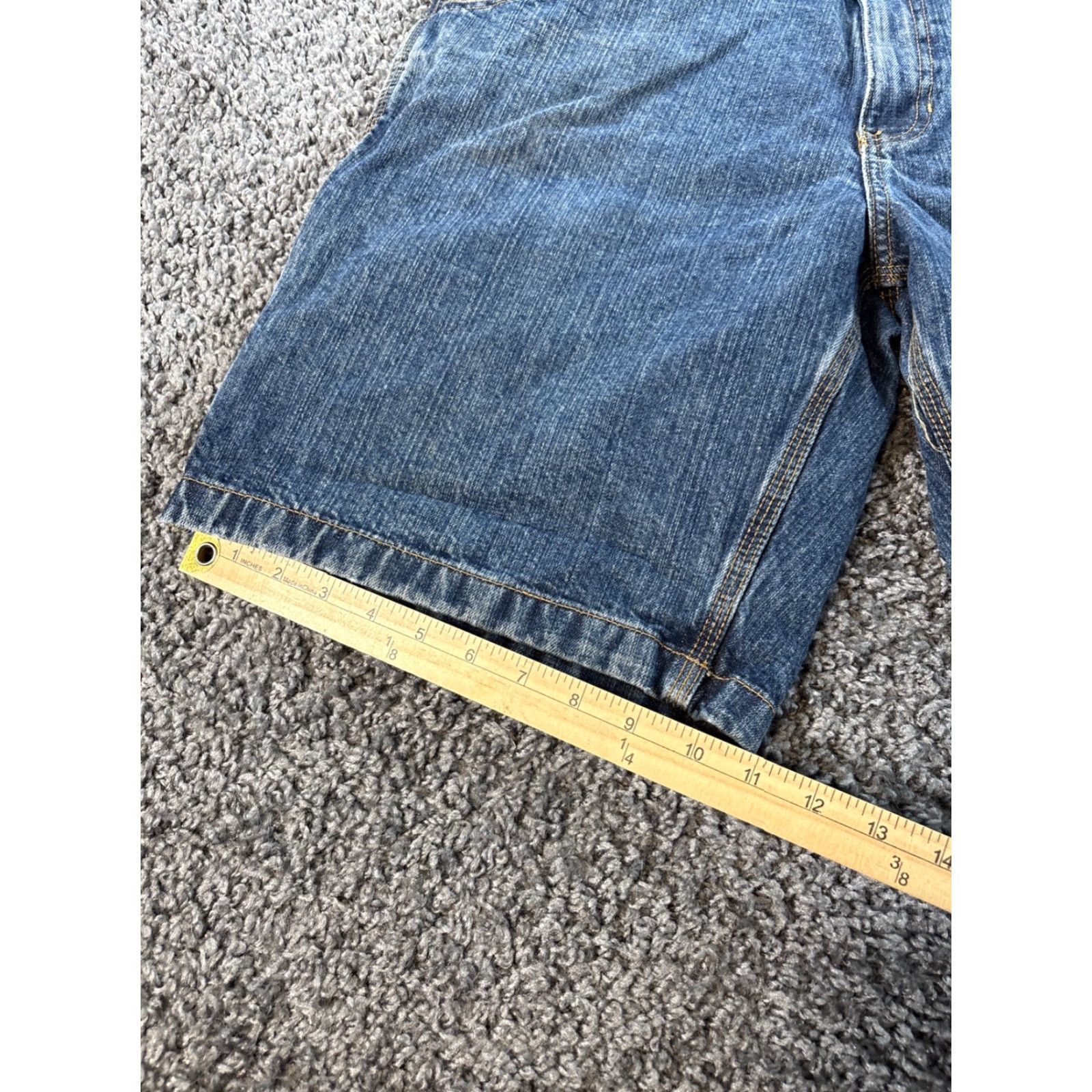 Gap VINTAGE Route 66 Carpenter Shorts Mens 36 Med Wash Baggy Belt Loop Wide Y2K Denim Blue 90s Grunge Belted Mens Size US 36 / EU 52 - 4 Thumbnail