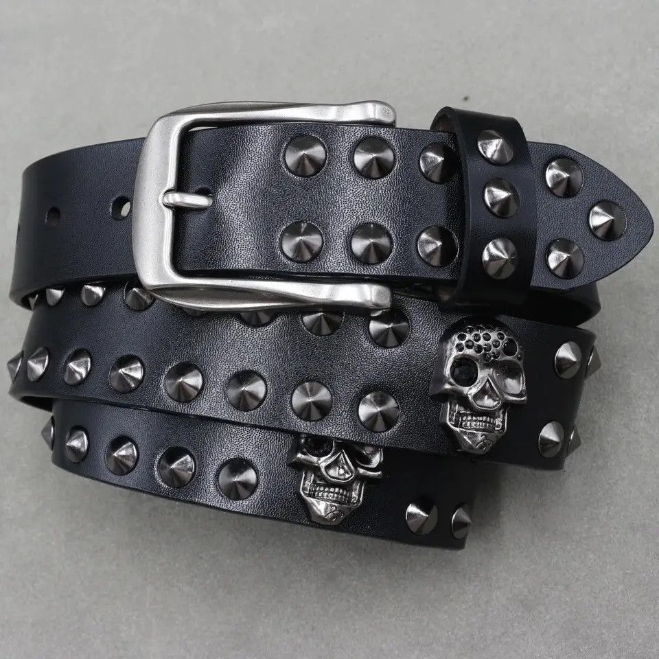 Japanese Brand × Leather Skull Rock Studded Belt Size ONE SIZE - 2 Thumbnail