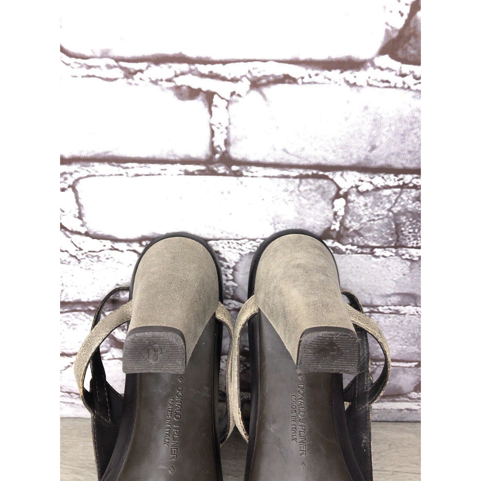 Donald Pliner Donald J. Pliner Peggy Gray Shimmer Leather T- Strap Heels S Size US 11 / IT 41 - 7 Thumbnail