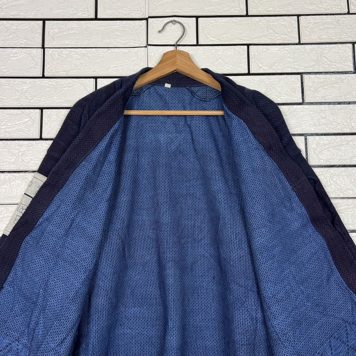 Vintage Bushu Navy Blue Indigo Shashiko Thick Weave Kimono 4133-C188 Size US L / EU 52-54 / 3 - 14 Thumbnail