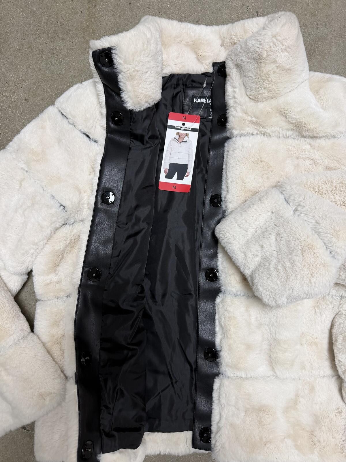 Karl Lagerfeld Women’s Karl Lagerfield White Faux Fur Jacket Size M / US 6-8 / IT 42-44 - 3 Thumbnail