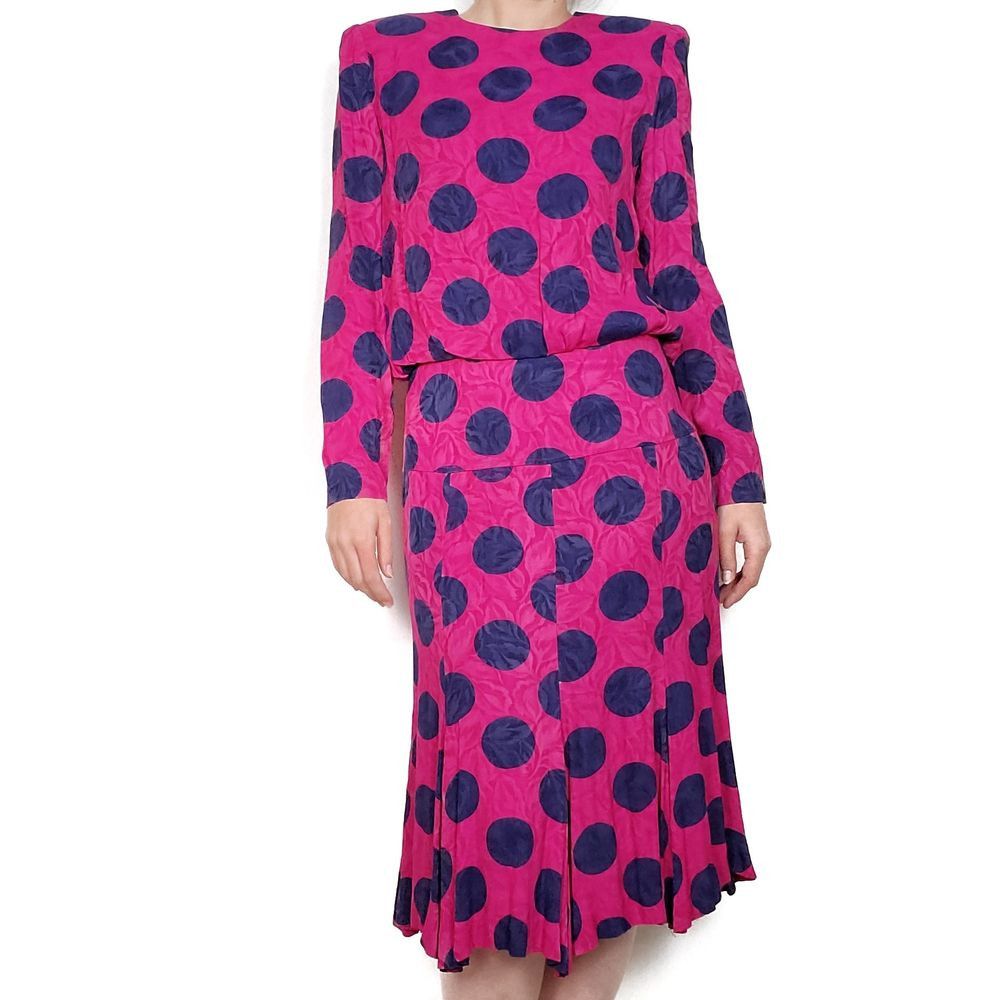 Saks Fifth Avenue Saks Fifth Ave Vintage 80s Polka Dot Dress M Size M / US 6-8 / IT 42-44 - 9 Thumbnail
