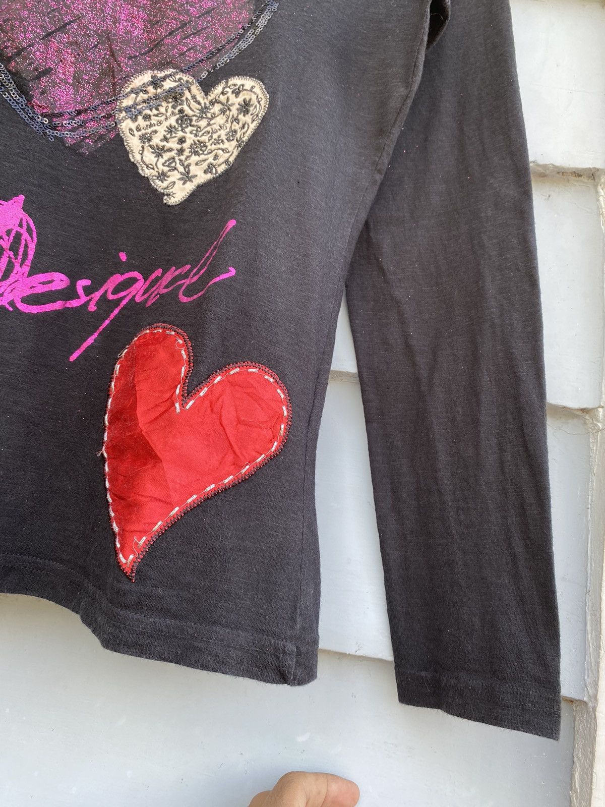 Japanese Brand Desigual Love Hearts Embroidery Size M / US 6-8 / IT 42-44 - 7 Thumbnail