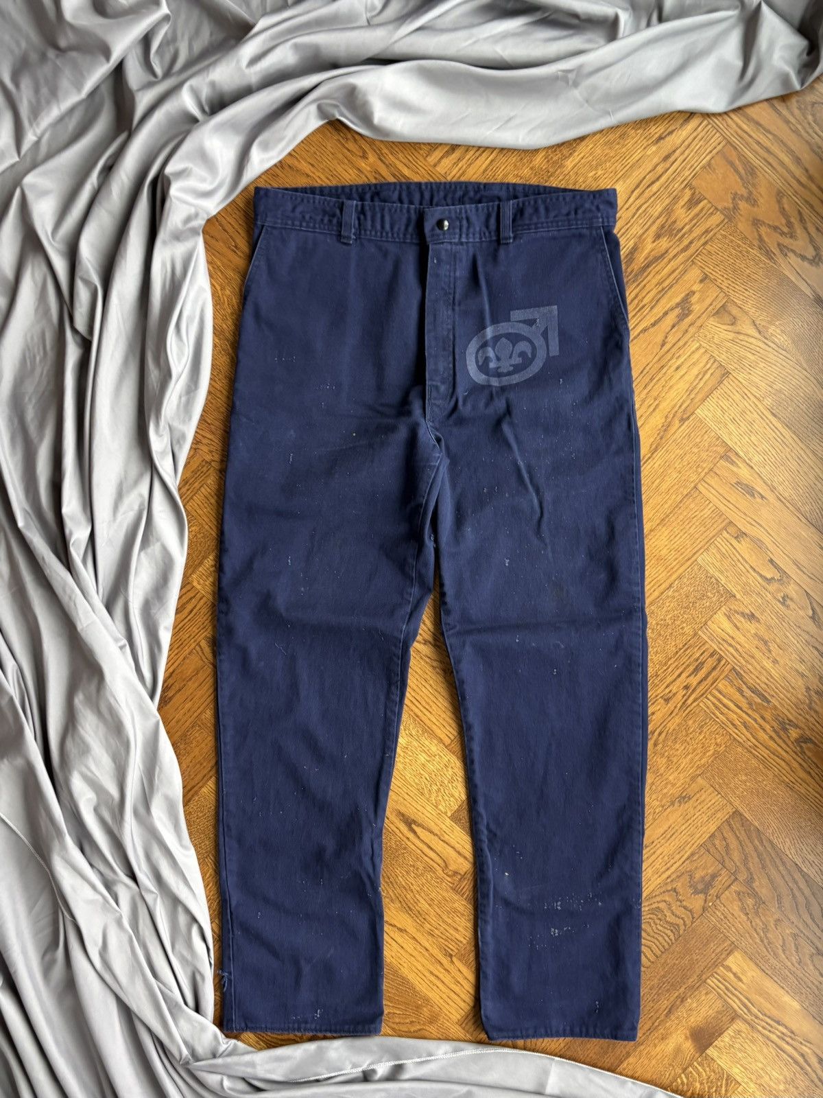 Carhartt × Vintage Vintage Bleu de Travail Work Pant Quebec Fleur Lys Stamped Size US 37 - 11 Thumbnail