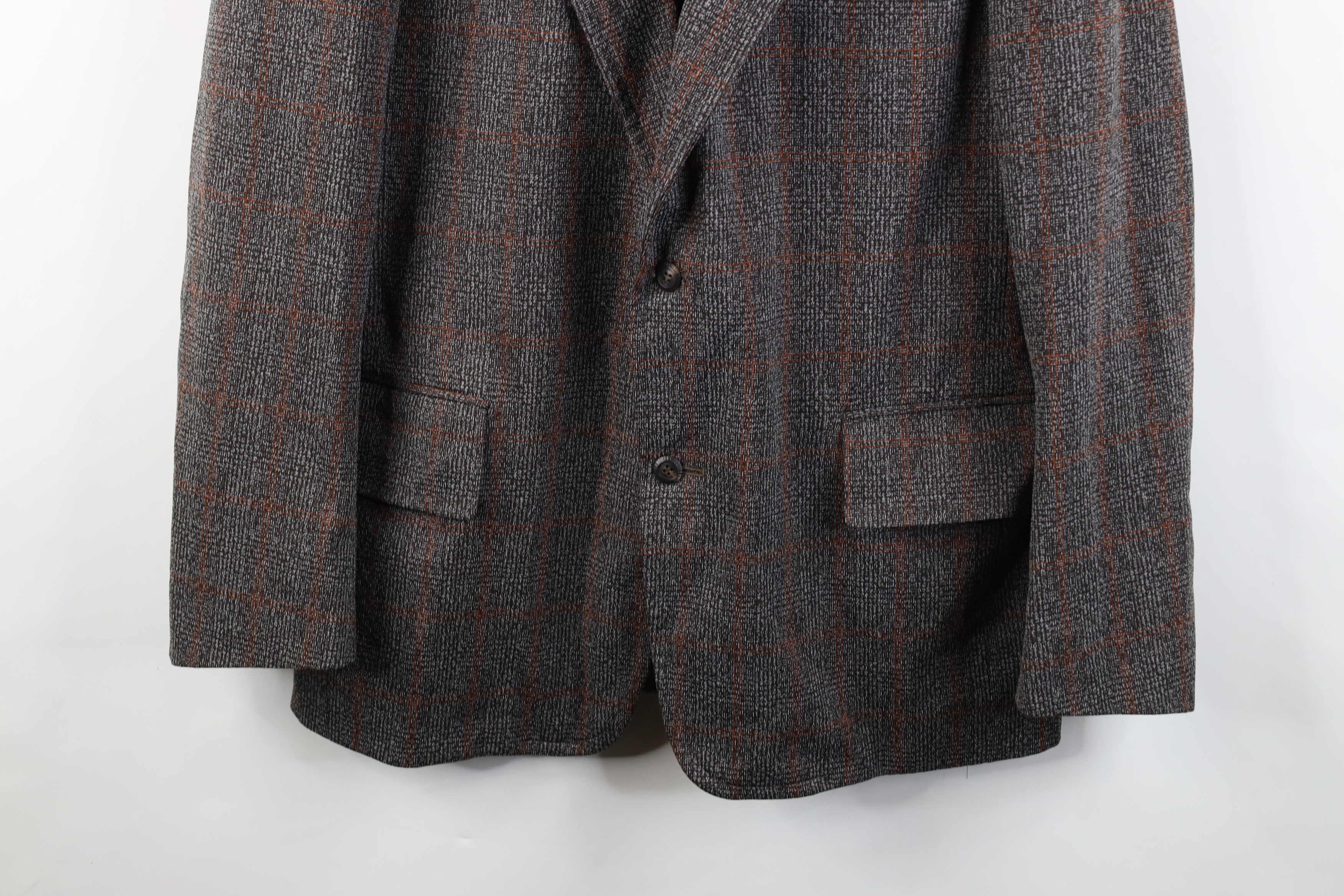 Vintage Vintage 70s Streetwear Plaid Knit Suit Coat Blazer Jacket Size US XL / EU 56 / 4 - 3 Thumbnail
