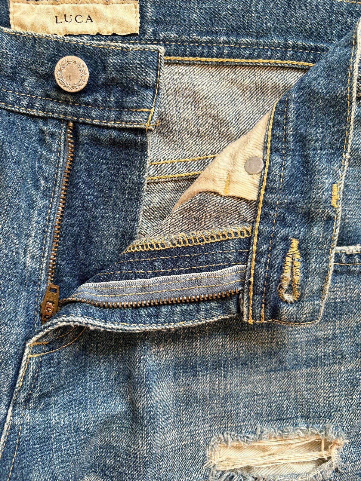 Japanese Brand Vintage Japanese Brand Mud Wash Distressed Ripped Jeans Size US 30 / EU 46 - 9 Thumbnail