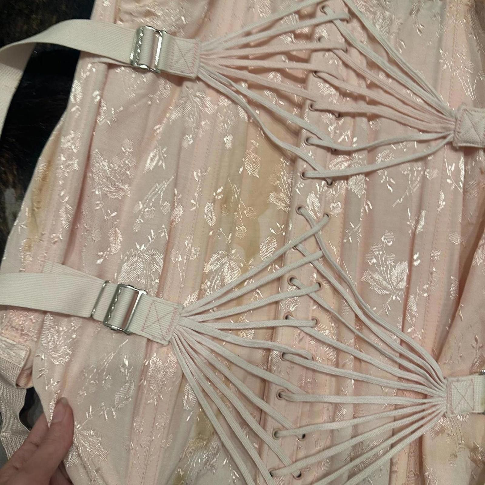 Other True Vintage 1950s 50s Fan Lace Hip Girdle Garter Skirt Size 32" / US 10 / IT 46 - 2 Thumbnail